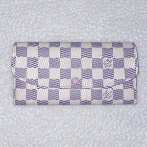 Louis Vuitton Emilie wallet in Damier Azur and Rose Ballerine